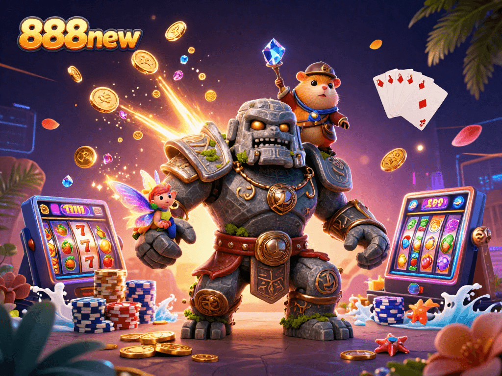 Experience the thrill of winning at 888new with a magical casino adventure featuring vibrant characters.