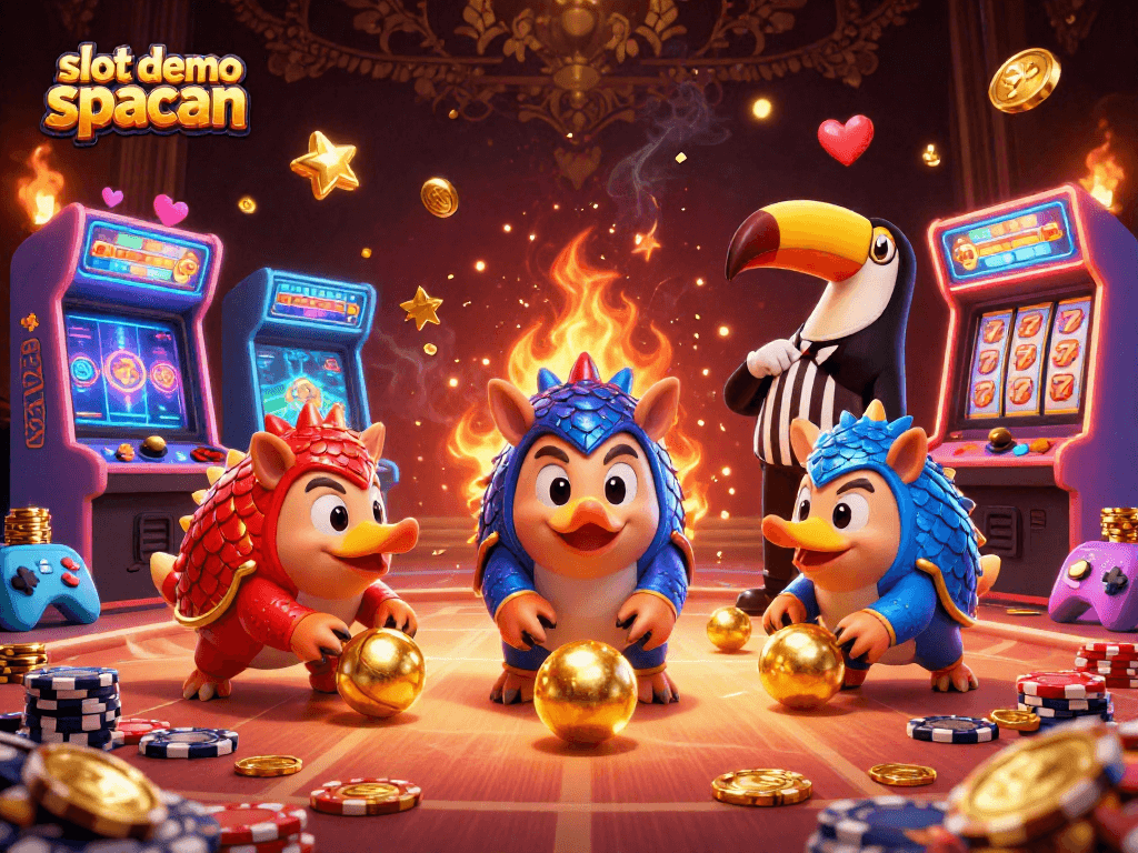 Play slot demo spaceman with dynamic pangolins in a vibrant casino-themed setting.