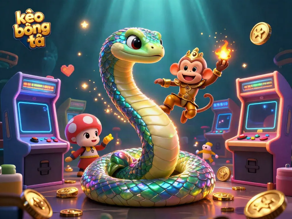Engage in kèo bóng đá with a vibrant scene of gaming fun and colorful motifs from a 3D cartoon depiction.