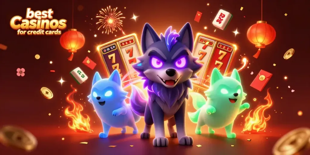 Engage with the best casinos for credit cards in a vibrant 3D illustration showcasing dynamic gaming elements.