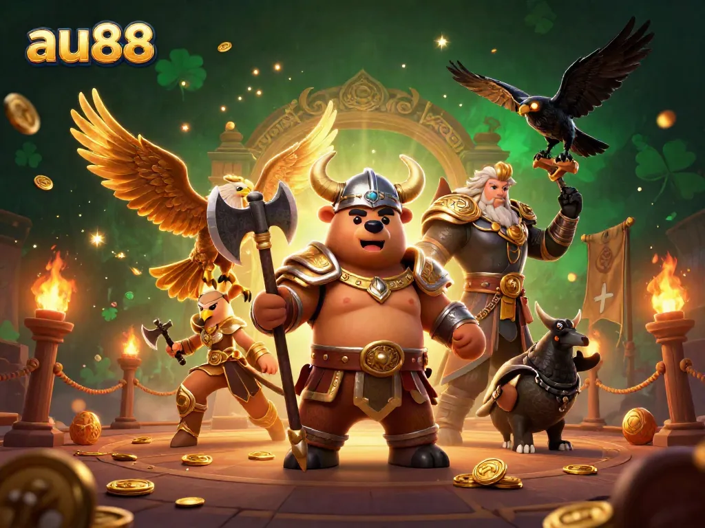 Experience exhilarating gaming action at au88 with vibrant characters and casino elements.
