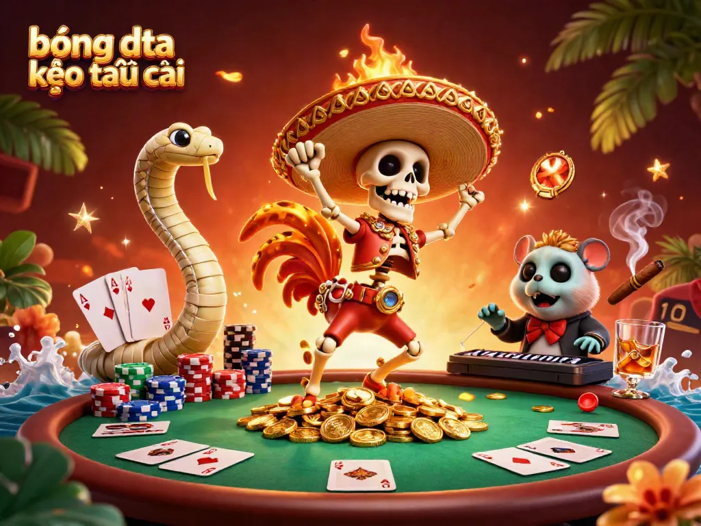 Engaging scene illustrating bóng đá kèo nhà cái with lively 3D characters and dynamic gaming elements.