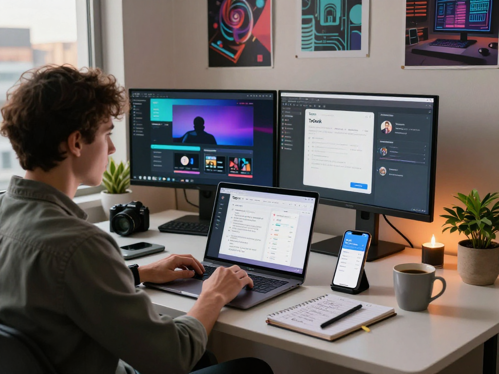 Efficiently using ToDesk for seamless remote work in a modern office.