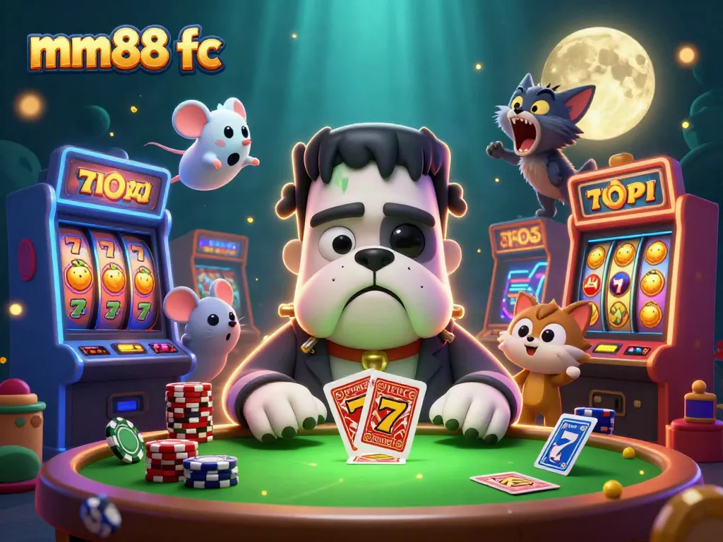 Play casino games and win big with mm88 fc featuring playful 3D characters and slot machines.