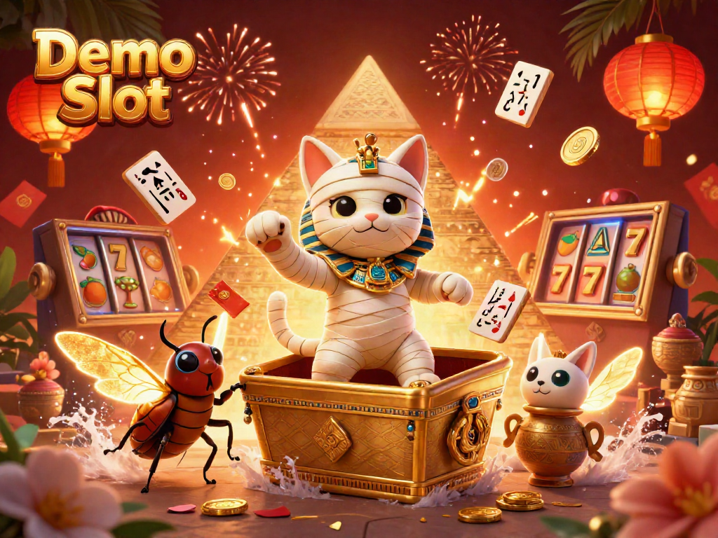 Experience immersive fun with Demo Slot featuring thrilling characters, dynamic elements, and an Egyptian casino theme.