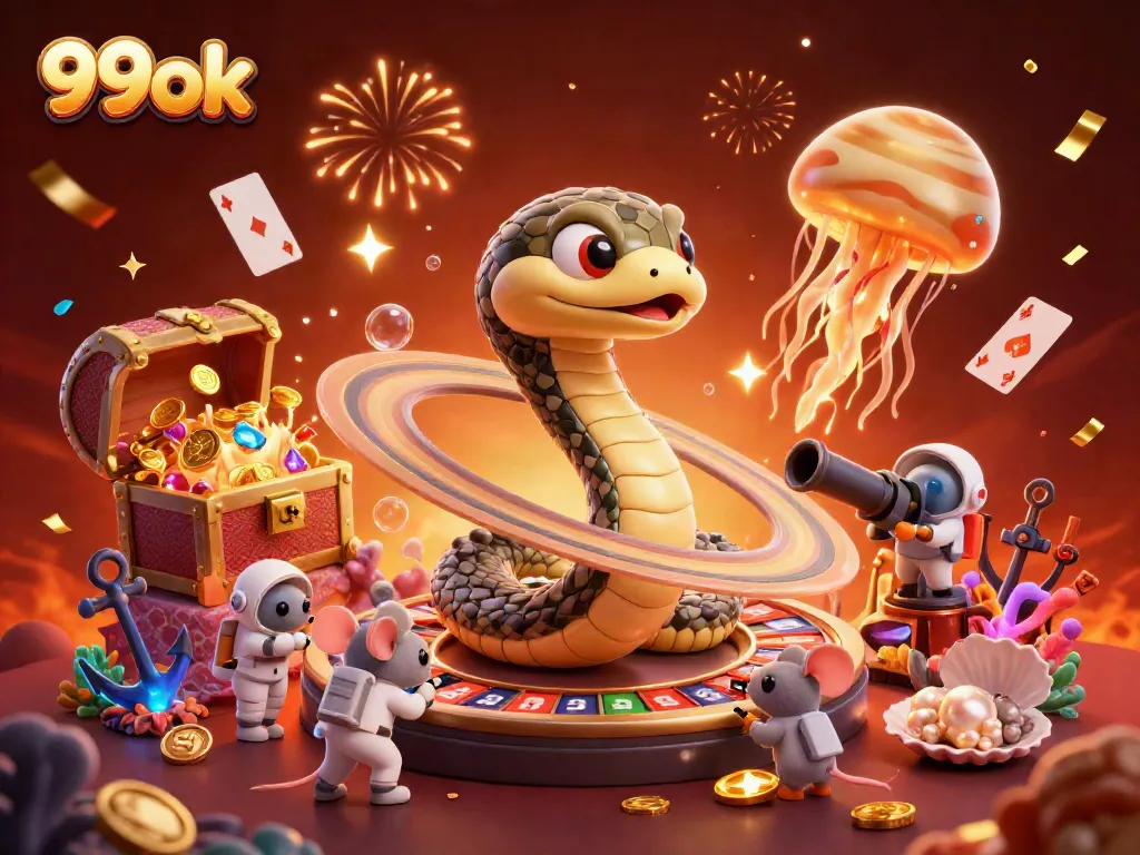 Experience the exciting cosmos of 99ok where astronaut mice place bets on a roulette-style Saturn ring.