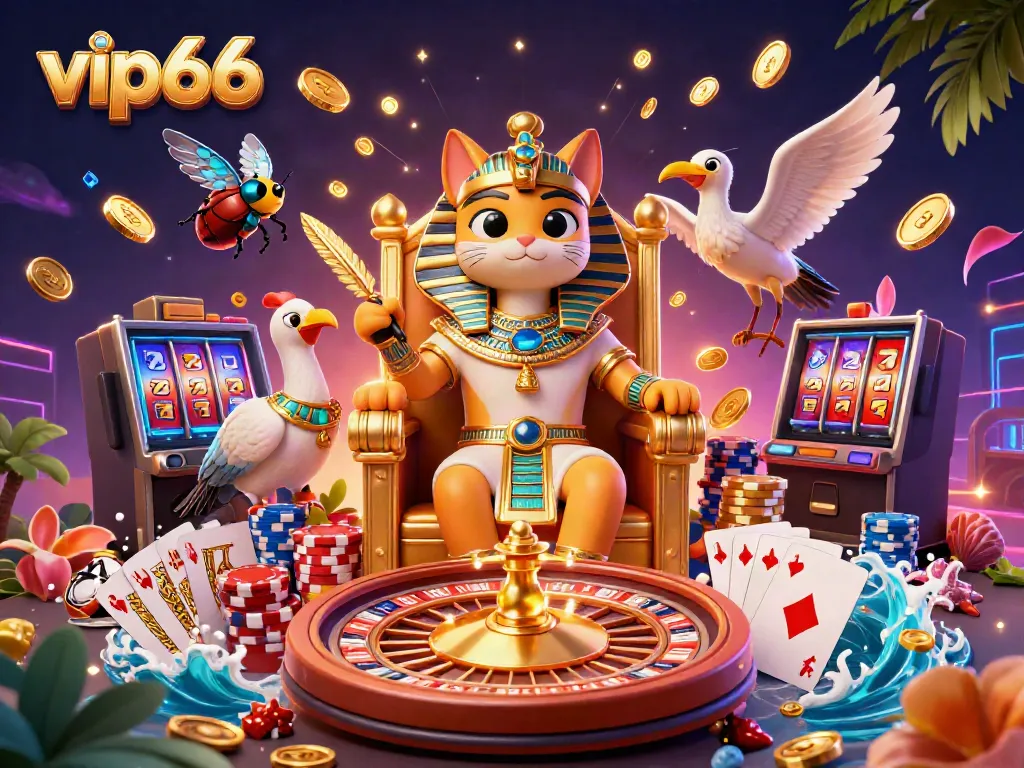 Engage with thrilling games and jackpot opportunities at vip66 online casino featuring a vibrant illustration.