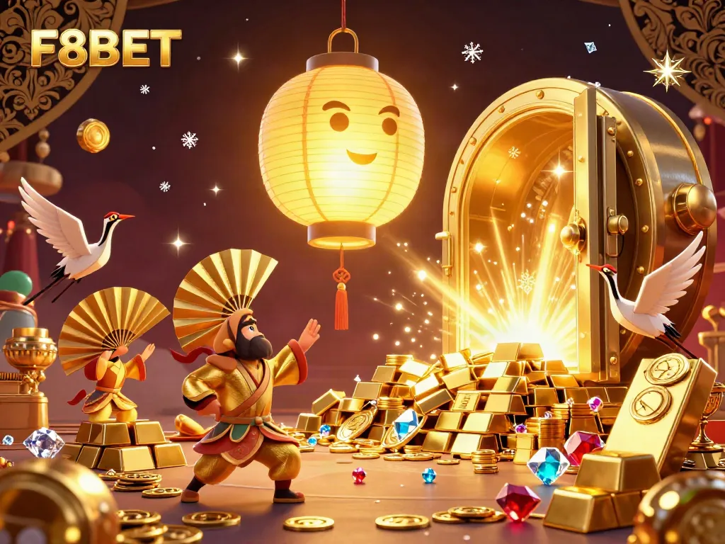 Experience the excitement of F8BET, where golden treasures and dynamic casino elements come together.