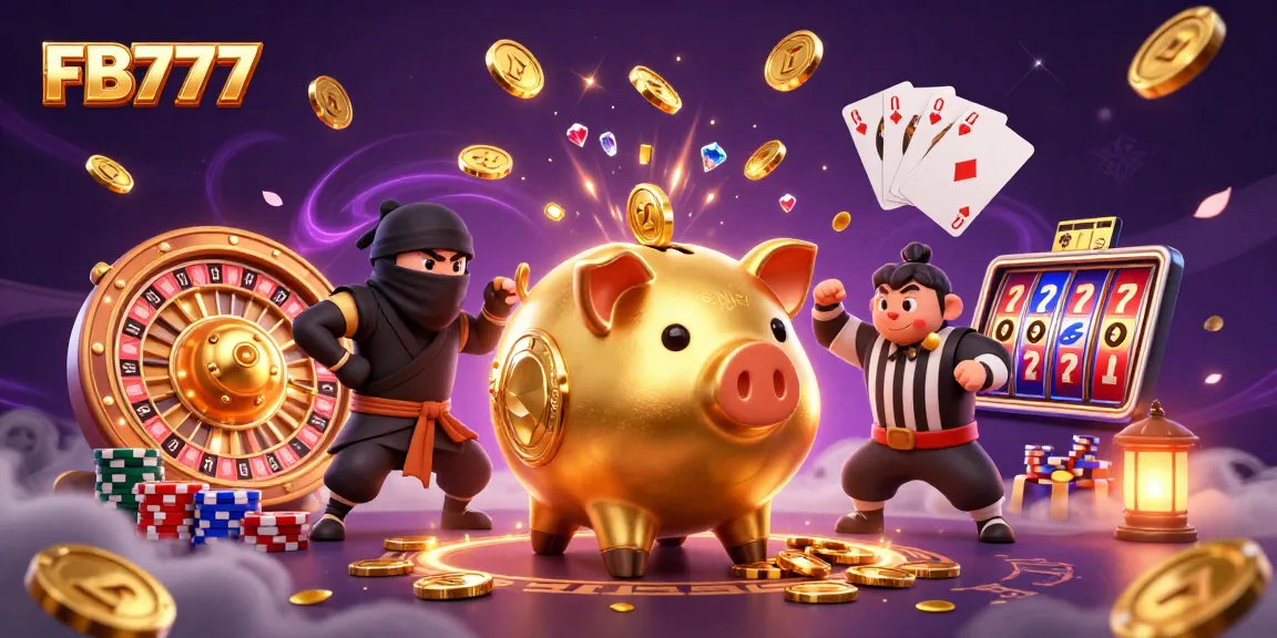 Players engage in thrilling action at FB777, where a sumo wrestler and ninja challenge the odds.