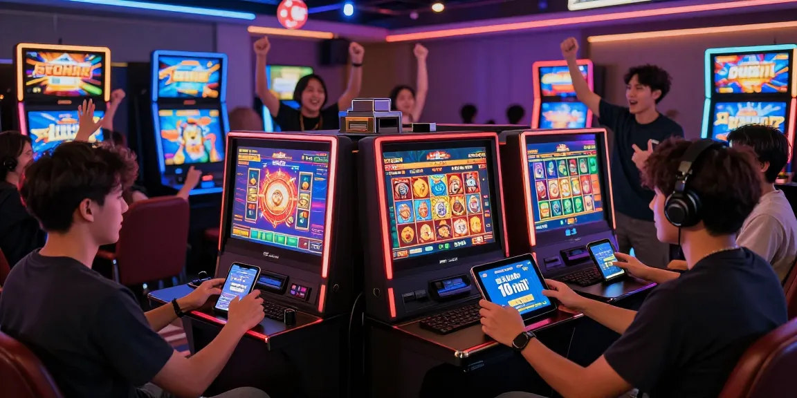 Situs slot deposit 10 ribu showcasing enthusiastic players enjoying online slot games in a vibrant gaming environment.