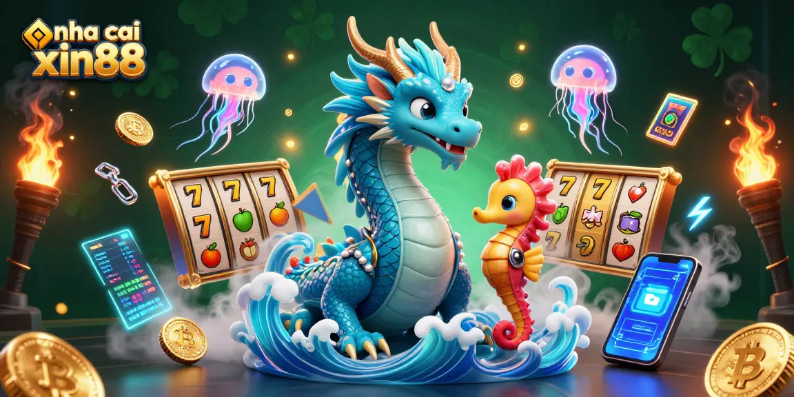 Engage with the magical world of nha cai xin88 featuring a vibrant dragon and exciting slot games.