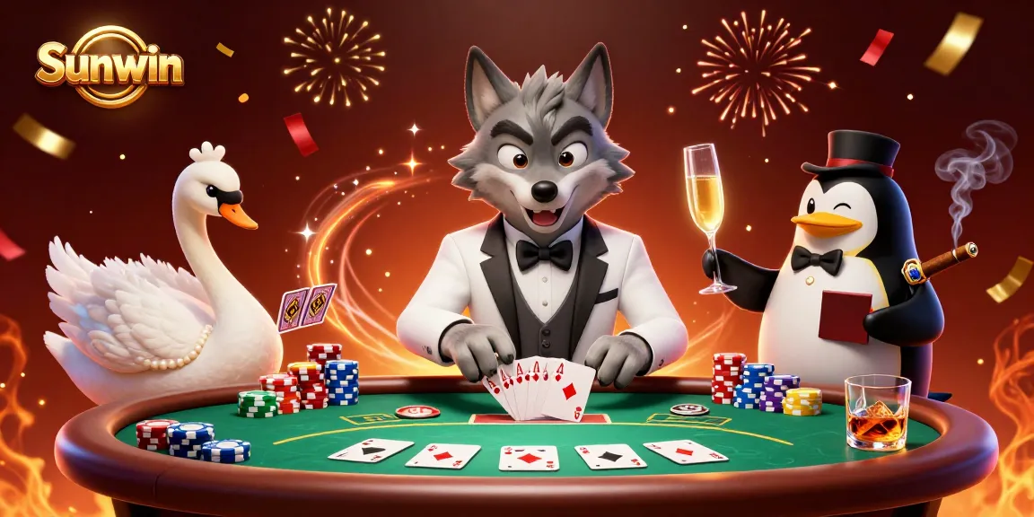 Experience thrilling gambling action with Sunwin's animated 3D casino characters.