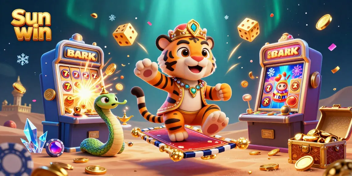 Engage with thrilling Sun win casino games in this dynamic, vibrant 3D illustration.
