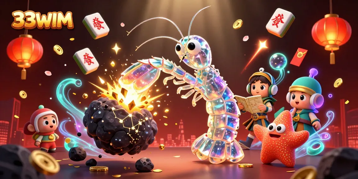 33WIM showcases an engaging scene where the cosmic samurai obliterates asteroids with riches, illustrating gaming excitement.