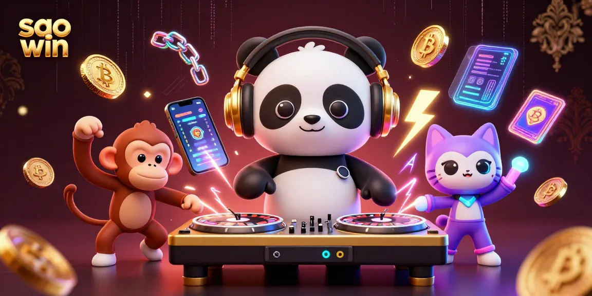 Sao win offers vibrant casino action featuring a DJ panda, dancing monkey, and rave kitten.