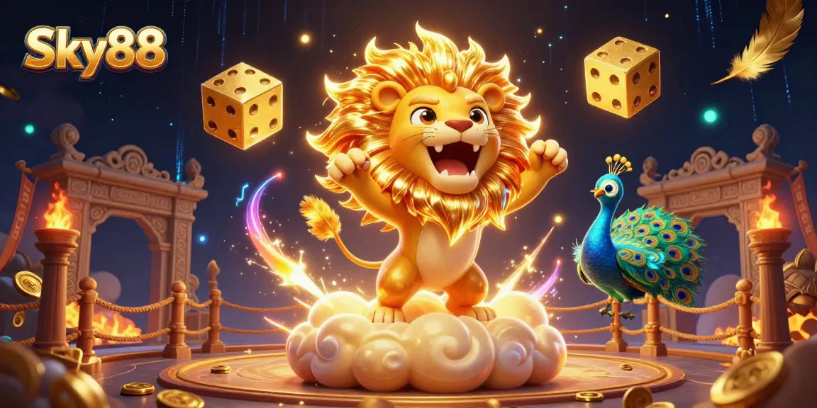 Engage with Sky88's thrilling casino atmosphere in this vibrant digital illustration.