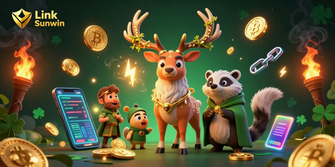 Engage in thrilling gameplay at Link Sunwin with Celtic druid elements amidst a vibrant casino atmosphere.
