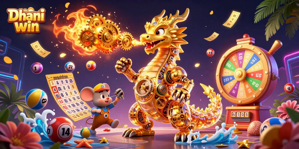Experience thrilling excitement with Dhani win as colorful lottery balls soar amidst winning games.