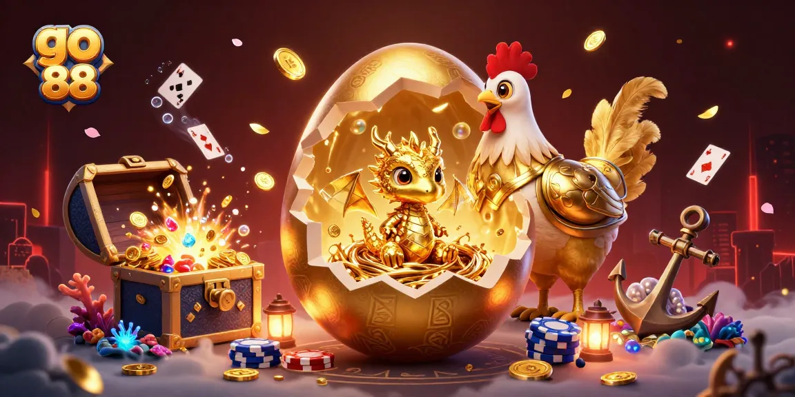 Engage with the exciting go 88 gaming scene featuring a golden dragon and poker chips.