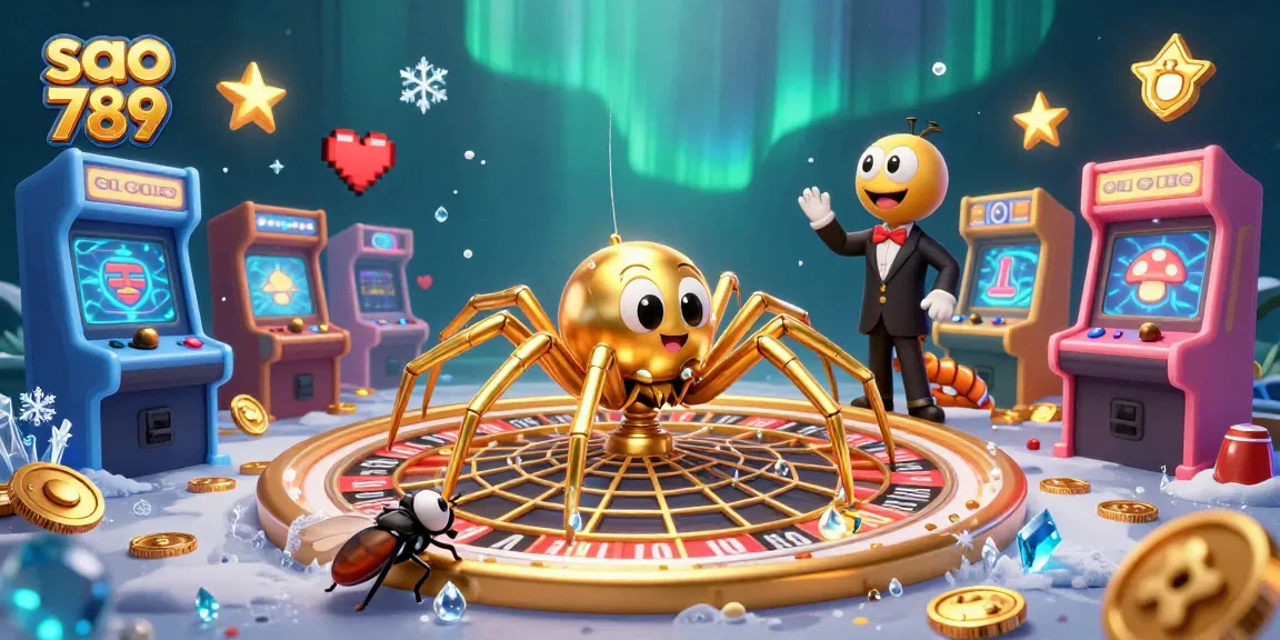 Experience exciting gameplay with sao 789 featuring a spider and croupier amid vibrant gaming elements.