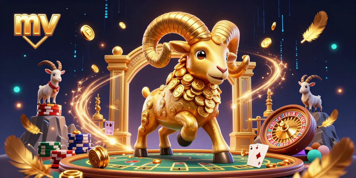 Experience exhilarating gameplay with mv as the golden ram charges through a vibrant casino scene.