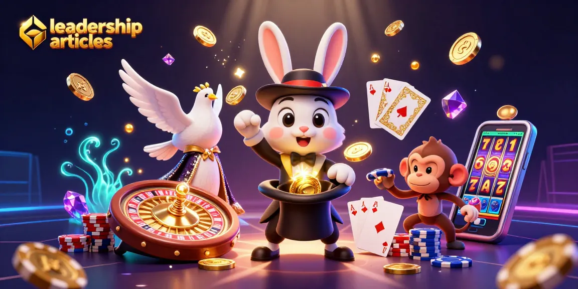 Engaging leadership articles featuring vibrant casino-themed characters and elements.