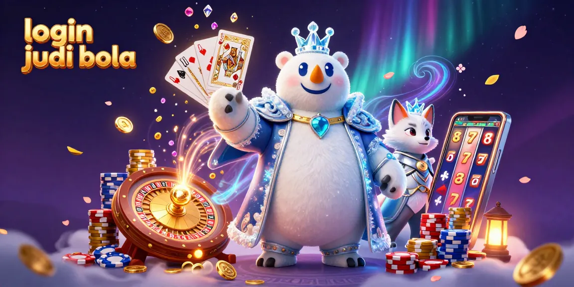 Join the action on login judi bola with a dynamic casino scene featuring vibrant characters and game elements.