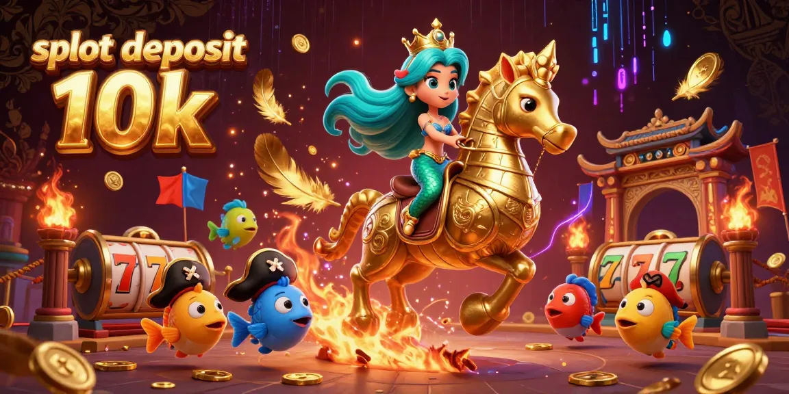 Engage with the excitement of slot deposit 10k in this colorful 3D illustration featuring a mermaid princess and her seahorse.