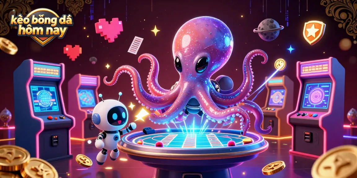 Engage with kèo bóng đá hôm nay in a vibrant alien casino setting with dynamic characters and holographic details.
