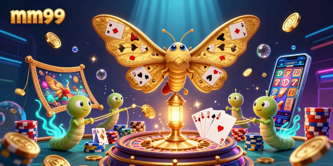 Engage in thrilling gameplay with mm99 featuring vibrant casino scenes and golden elements flying around.